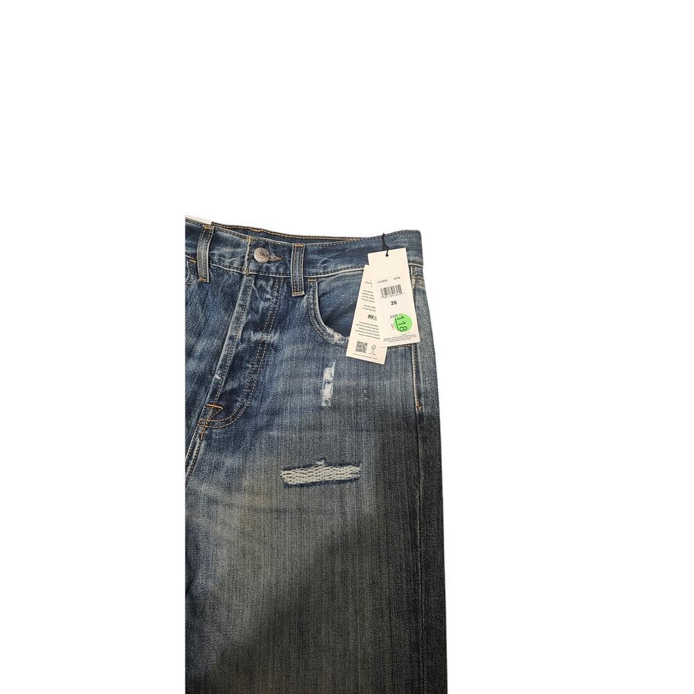 7 for All Mankind Easy Straight Distressed Denim Jeans - Picture 5 of 6